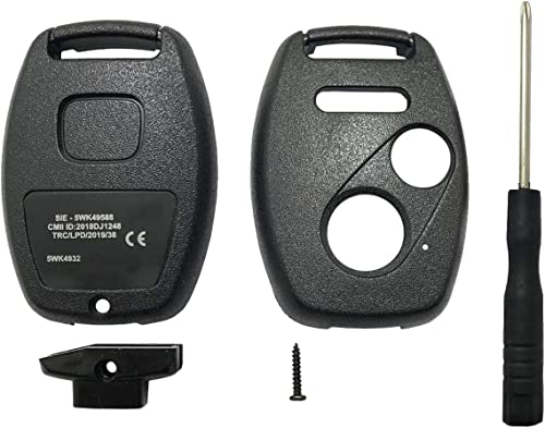 Horande Replacement Key Fob Cover Case fit for Honda 2005-2013 Ridgeline Pilot CR-V Civic Odyssey 2003-2007 Accord Keyless Entry Remote Control Key Fob Shell