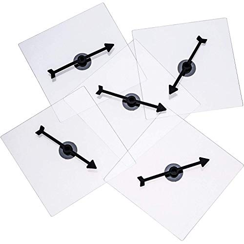 5 Packs Transparent Spinners Dry Erase Math Spinner with Rotating Arrow for Teaching
