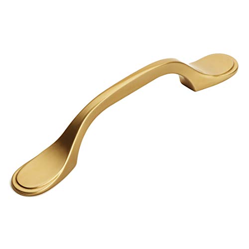 Cosmas 10 Pack 9533GC Gold Champagne Cabinet Hardware Footed Handle Pull – 3″ Inch (76mm) Hole Centers