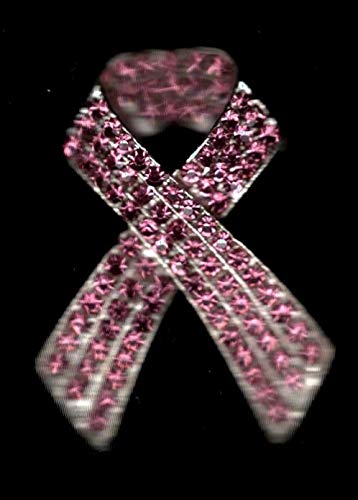 Cause Breast Cancer Awareness Jewelry Gift Enamel Rhinestone Pink Ribbon Brooch Pin For Woman.2″ x 1 3/8″ Shipped from USA