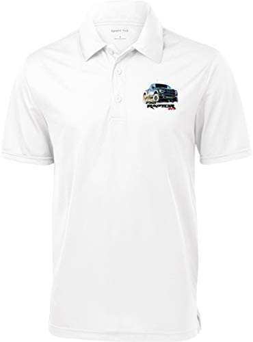 Ford F-150 Raptor Pocket Print Textured Polo, White Large