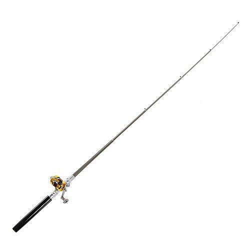 AppleLand Fishing Rod Reel Combo Kit Set Mini Telescopic Portable Pocket Pen Fishing Rod Pole + Reel Aluminum Alloy Fishing Accessories
