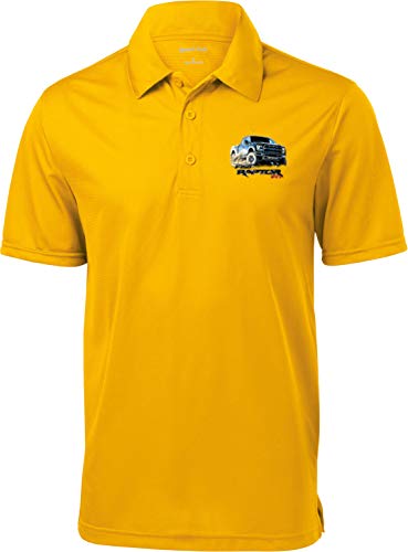 Ford F-150 Raptor Pocket Print Textured Polo, Gold Small