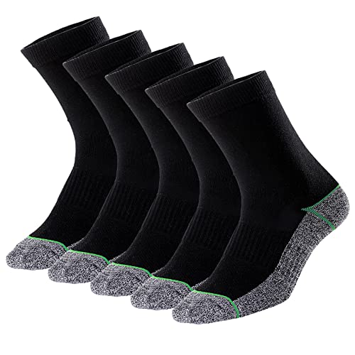 Kodal Copper Infused Crew Socks Business Athletic Moisture Wicking Odor Free Comfortable for All Day Wear (5 Pairs)