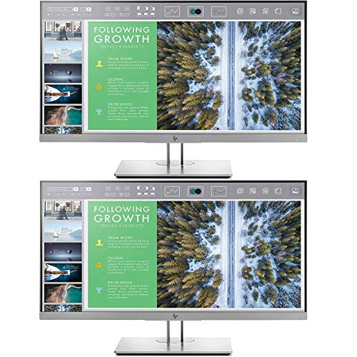 HP EliteDisplay E243 23.8-Inch Screen LED-Lit 2-Pack Monitor Silver (1FH47A8#ABA)