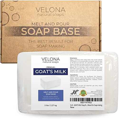 velona 5 LB – GOATS MILK Soap Base SLS/SLES free | Melt and Pour | Natural Bars For The Best Result for Soap-making