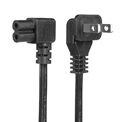 Right Angle 2 Prong Power Cord Compatible Samsung TCL Sharp Sony Toshiba Insignia TV, Canon PIXMA, HP Envy/OfficeJet Printer UL Listed Power Cable Replacement