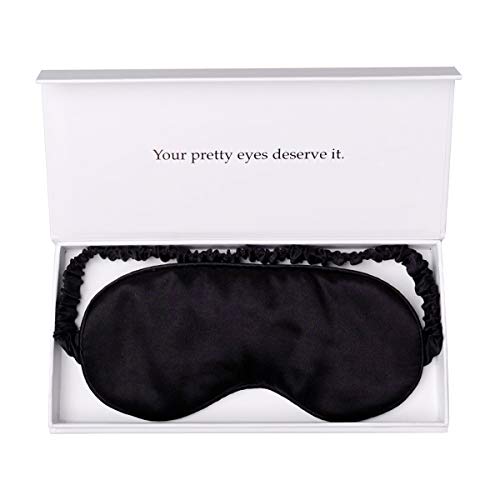 Silk Sleep Mask by Yanser Luxury 100% Mulberry Silk Eye Mask – Eye Cover – Eye Shade – Blindfold – Anti Aging – Skin Care – Ultra Soft – Light & Comfy – Travel Bag – Gift Package