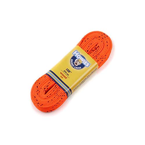 Howies Hockey Skate Laces Waxed Hot Orange 120″ (Senior 10-12)