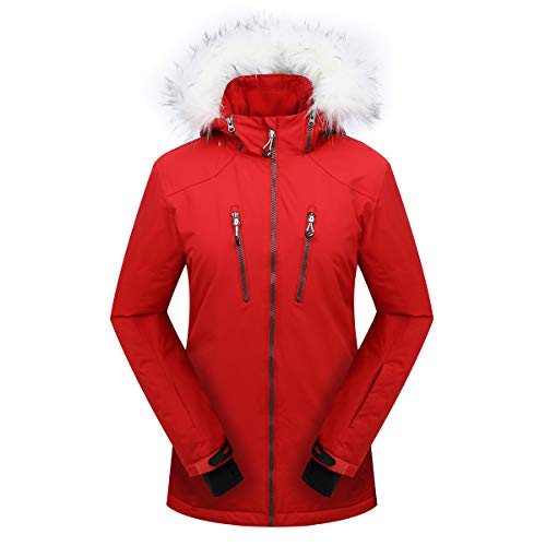 PHIBEE Women’s Outdoor Waterproof Windproof Snowboard Breathable Snow Ski Jacket Red XL