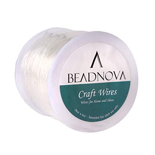 BEADNOVA 0.6mm Bracelet String Clear Craft Wire Stretch String Cord for Jewelry Making Beading Thread Elastic String Cord (100m)