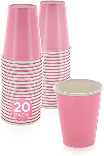 SparkSettings Disposable Paper Cups, 9 oz. Purple Paper Coffee Cups, Strong and Sturdy Coffee Disposable Cups for Party, Wedding, Thanksgiving Day, Christmas, Halloween Hot Cups, Pack of 20