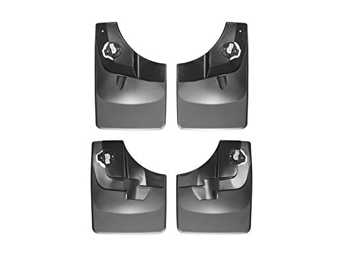 WeatherTech Custom MudFlaps for Ford F-150 with Fender Flare, Wheel Lip Molding – Front & Rear Set Black (110044-120044)