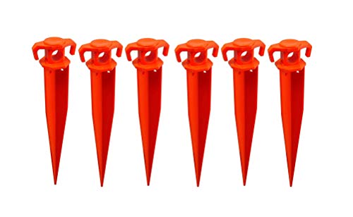 THE UM24 Pack of 6-11” Ground Stake Stick Strong Outdoor Camping Tent Or Garden Pegs– Orange (11 inches – 6PC)
