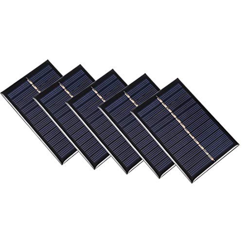 uxcell 0.6W 6V Small Solar Panel Module DIY Polysilicon for Toys Charger 5Pcs