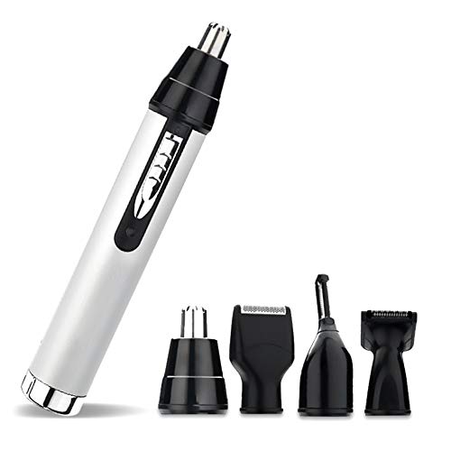 4 In 1 and USB Charger Electronic Nose Ear Hair Trimmer for Men Women, Painless Trimming, Water Resistant Dual Edge Blades with World-Wide Valtage (AY313)