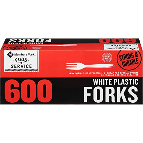 An Item of Member’s Mark White Plastic Forks (600 ct.) – Pack of 1 – Bulk Disc