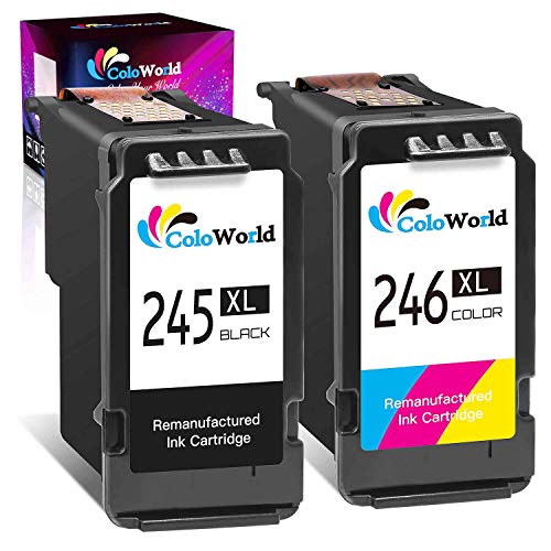 ColoWorld Remanufactured Ink Cartridge Replacement for Canon PG-245XL CL-246XL PG-243 CL-244 for Pixma MX492 MX490 TR4520 MG2522 MG2922 MG2520 MG2920 MG3022 iP2820 TS202 Printer (1 Black 1 Color)