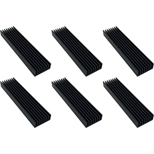 Easycargo 6pcs 100mm x 25mm x 10mm Heatsink Aluminium Radiator Cooler Heat Sink for Cooling LED Power Amplifier (100mmx25mmx10mm) (Black) | The Storepaperoomates Retail Market - Fast Affordable Shopping