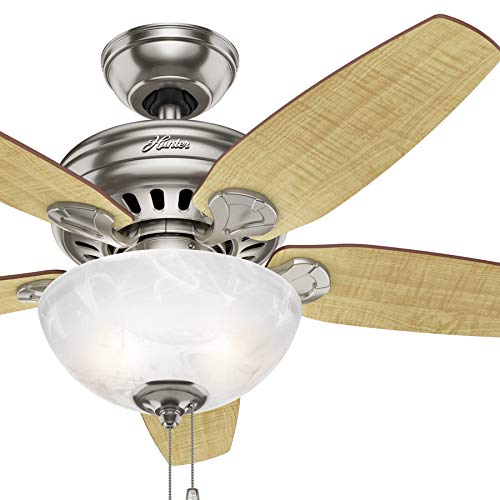 Hunter Fan 44 inch Brushed Nickel Indoor Ceiling Fan with Light Kit (Renewed)