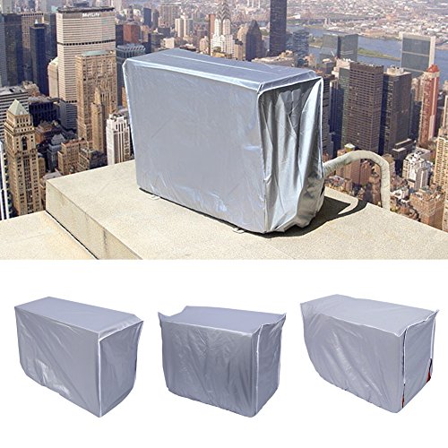 Bewinner Air Conditioner Cover, Anti-Dust Anti-Snow Waterproof Sunproof Conditioner Protector for Outdoor Use, Rectangle, Silver (94 40 73 cm)