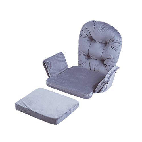 Zerone Soft Velvet Cotton Chair Cushions and Stool Pad Set,Glider Rocker Replacement Cushions,Glider Rocker Replacement Cushions with Storage Pockets