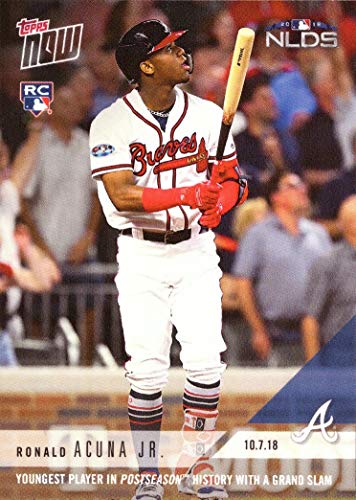 2018 Topps Now Baseball #856 Ronald Acuna Jr. Rookie Card – Youngest Player in Playoff History with a Grand Slam – Only 2,337 made!