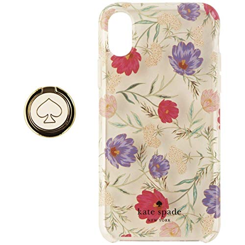 Kate Spade Hardshell Case & Ring Stand for Apple iPhone Xs & X – Clear / Floral