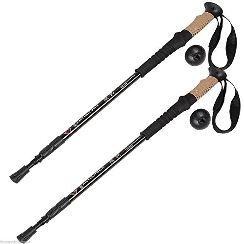 New MTN-G Pair 2 Trekking Walking Hiking Sticks Poles Alpenstock Adjustable Anti-Shock