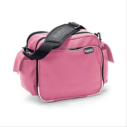 Hopkins Medical Products Mini Home Health Shoulder Bag, 600D Waterproof Material, Fold-Down Compartment, Adjustable Straps, Reinforced Bottom, 10 Inch x 7 Inch x 9.5 Inch, Pink