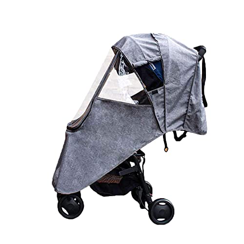 LaChaDa Stroller Cover Weather Shield Universal Waterproof Protection Umbrella Wind Dust Cover for Strollers(Grey)