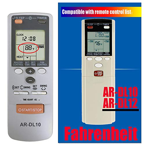 YING RAY Replacement for Fujitsu Air Conditioner Remote Control for Model AR-DL10 AR-DL12 ASU18C1 ASU18R1 ASU24C1 ASU24R1 ASU30C1 ASU18T ABU22 ABU30 ABU36 (Display in Fahrenheit Only)