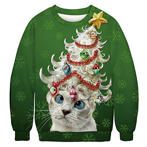 ALBIZIA Women’s Crew Neck Ugly Christmas Pullover Sweatshirt US L/XL Style-2
