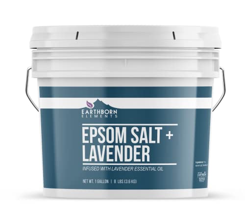 Earthborn Elements Lavender Epsom Salt, Infused with Essential Oil, Always Pure (1 Gallon)