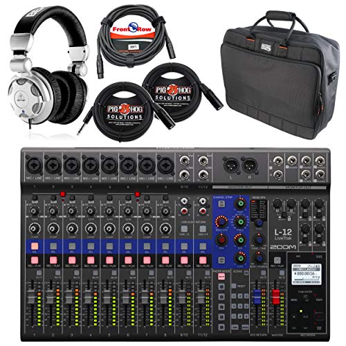 Zoom LiveTrak L-12 Digital Mixer with Case, Cables & Headphones