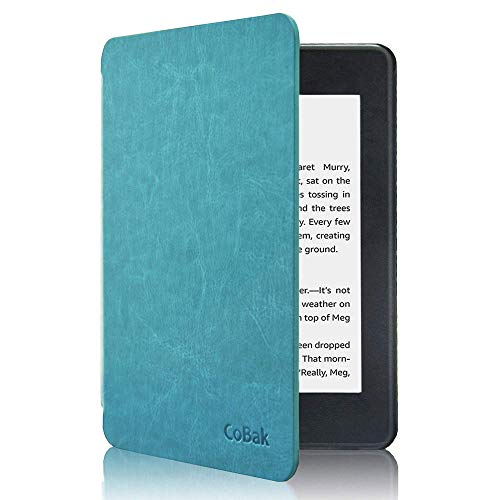CoBak Kindle Paperwhite Case – All New PU Leather Smart Cover with Auto Sleep Wake Feature for Kindle Paperwhite 10th Generation 2018 Released, Sky Blue