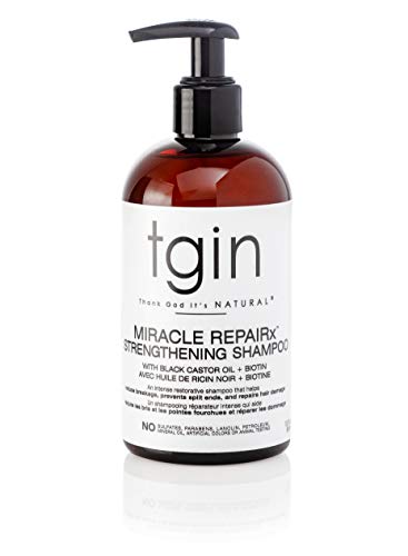 tgin Miracle RepaiRx Strengthening Shampoo For Damaged Hair with Black Castor Oil and Biotin – Repair – Protect – Restore – 13 Oz