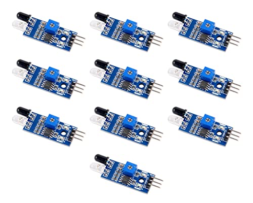 DIYmall 10pcs/Pack IR Infrared Obstacle Avoidance Sensor for Arduino Smart Car Robot IR Transmitting and Receiving Tube Photoelectric Switch