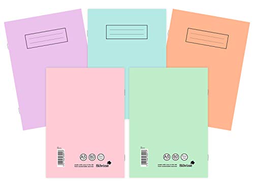 Silvine A5 Notebooks Assorted Pastel Colours (Pack of 10)