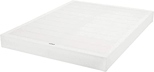 Amazon Basics Smart Box Spring Bed Base, 5 Inch Mattress Foundation, Tool-Free Easy Assembly, California King, White