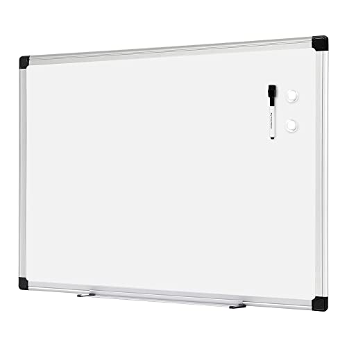 Amazon Basics Magnetic Dry Erase White Board, 36 x 24-Inch, Aluminum Frame, Silver/White