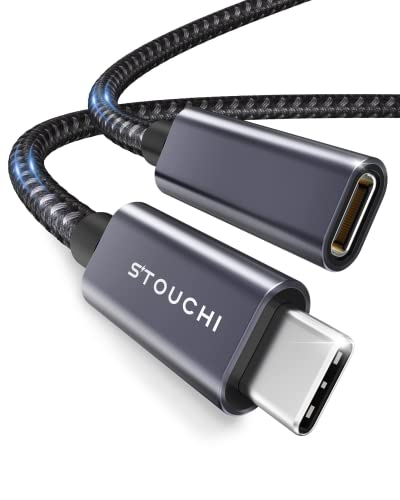 Stouchi USB C Extension Cable 6FT/1.8M, PSVR2 Extension Cable Type C 3.1 Male to Female Fast Charging & Audio Data Transfer for Galaxy S23, iPad Mini/pro, MacBook Air M2/ M1 Mac Mini/pro, Mag- Safe
