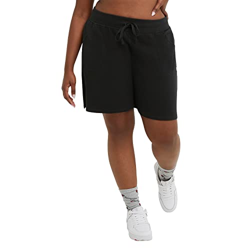 Champion Jersey Women, Plus Size Gym Shorts, 5″, Black, 3X Large