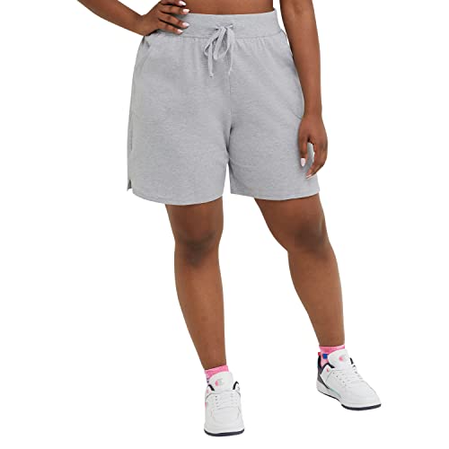 Champion Jersey Women, Plus Size Gym Shorts, 5″, Oxford Gray, 3X Large