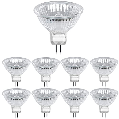 MR16 Halogen Light Bulbs 8 Pack Halogen Lamp 35W,12V,G5.3 Base Warm White Halogen Bulbs for Landscape Light,School,Family