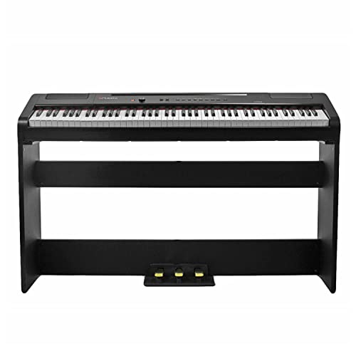 Artesia Harmony 88-Key Digital Piano – Black with Matching Furniture Stand and Three Pedal Board