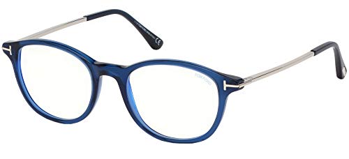 Eyeglasses Tom Ford FT 5553 -B 090 Shiny Transparent Blue, Palladium/Blue Bloc, 50-19-145