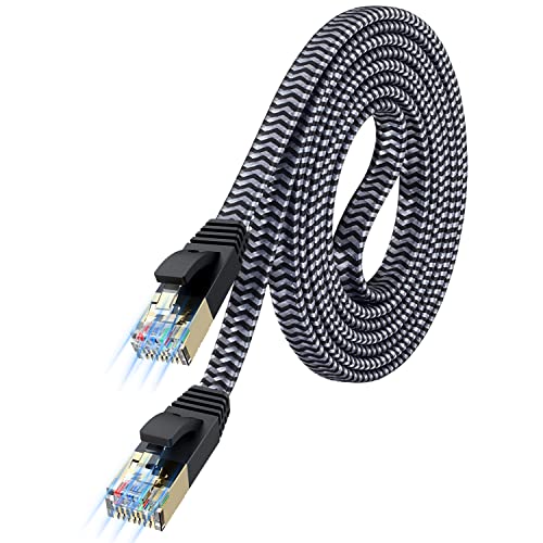 MORELECS Ethernet Cable 10ft Ethernet Cables Cat 7 Ethernet Cable Internet Cable LAN Cable Flat Ethernet Cable High Speed 10Gbps Shielded Network Cable Faster Than Cat5e/Cat 6e Ethernet Cable