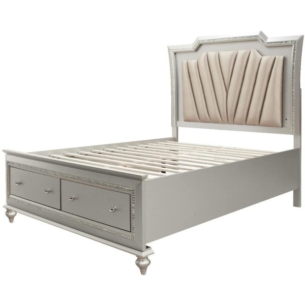 ACME FURNITURE Kaitlyn Queen Bed – – PU & Champagne.