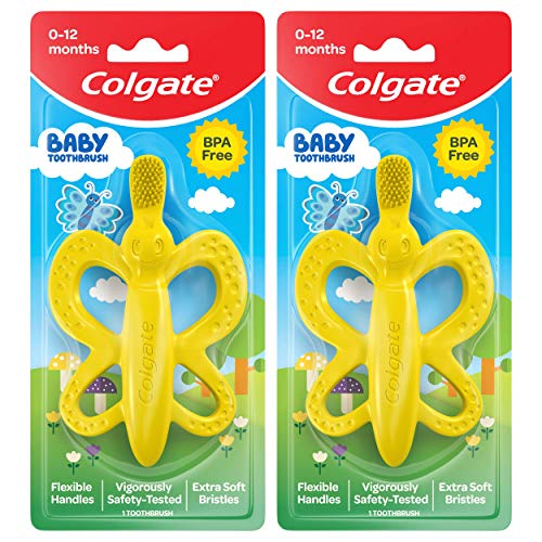 Colgate Baby Toothbrush and Teether, BPA Free â€“1 Count (Pack of 2)